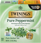 Twinings Pure Peppermint Tea - Naturally Caffeine Free, Refreshing Mint Herbal Tea Bags Individually Wrapped, 50 Count