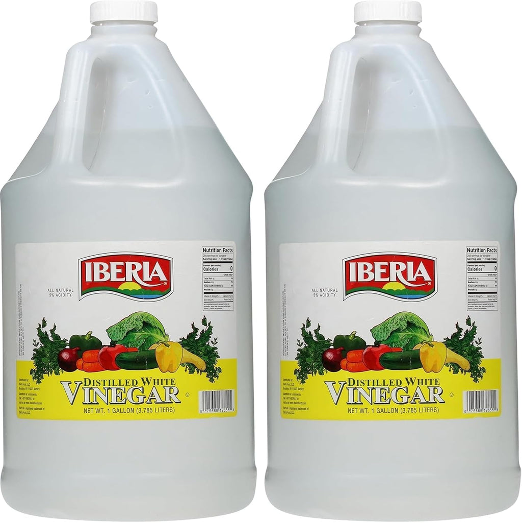 Iberia All Natural Distilled White Vinegar, 1 Gallon - 5% Acidity (Pack of 2)