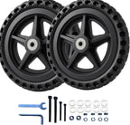 (1 Pair) 8 Inch Wheelchair Wheels – ABS Wheels with PU Tires for Smooth Wheelchair Tires Replacement, Complete with Screws & Tools for DIY Wheelchair Wheels Replacement
