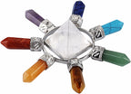 SUNYIK 7 Chakra Crystal Energy Generator,Healing Reiki Point Pyramid,Rock Quartz,Seven Direction
