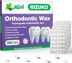 Orthodontic Wax for Braces - 180 Dental Wax Dots | Hygienic Individual Wraps, Mint Flavor