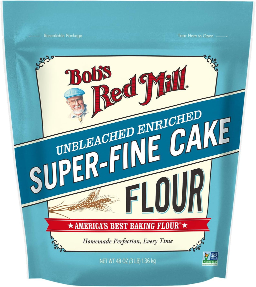 Bob’s Red Mill Cake Flour - 3 lb Bag, Finely Milled, Lower Protein, Non-GMO, Kosher