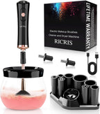 RICRIS Electric Makeup Brush Cleaner and Dryer Machine - Super Fast Clean and Dry Make Up Brushes - Automatic Cosmetic Brush Spinner Washer Tools