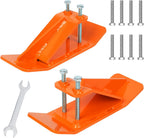 Tractor Bucket Protector, 2Pcs Ski Edge Protector, Turf Tamer Skid Protector with Double Lock Nuts and Bolts, Heavy Duty Steel Bucket Attachment for Snow Leaves Removal (2Pack - Orange)