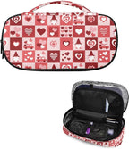 Pink Heart Diabetic Supplies Travel Case,Medication Cooler Bag Diabetic Care Kits Organizer Holder for Insulin Pens and Monitor Supplies,Diabetic Accessories for Women Men