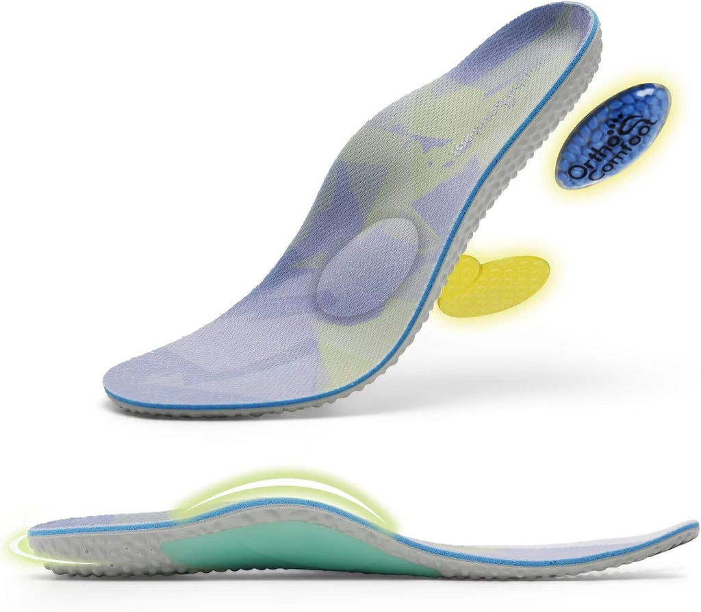 Metatarsal Arch Support Insoles for Men & Women - Comfortable Ball of Foot Pain & Neuroma Pain Relief - Full Size Orthotic Gel Inserts & Air Cushion Heel - No Trimming Needed,Size 6 Men/8 Women