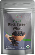 Jiva Organics Organic Whole Black Peppercorns 1 Pound - Pepper, Premium Grade for Grinder Refill