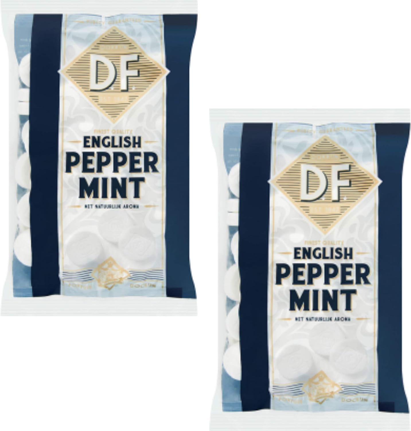 Fortuin D.F. English Peppermint Candy - (Multi-Packs) - Dutch Holland Mints, 7 oz. Per Bag, Hard Candies (2-Pack)