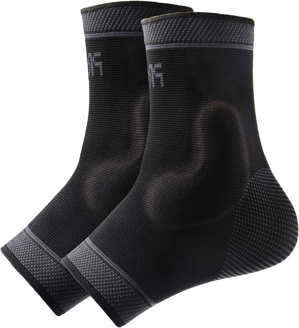 Adjustable Foot Socks, Ankle Brace Compression Support Sleeve with Silicone Gel, Arch Support - Boosts Recovery from Joint Pain, Sprain, Plantar Fasciitis (Black-XLarge)