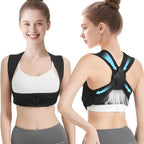 Back Brace Posture Corrector for Women and Men, Adjustable Upper Back Support with Shoulder Brace & Back Straightener, Relief for Clavicle, Neck & Shoulder Pain (Medium, Black)