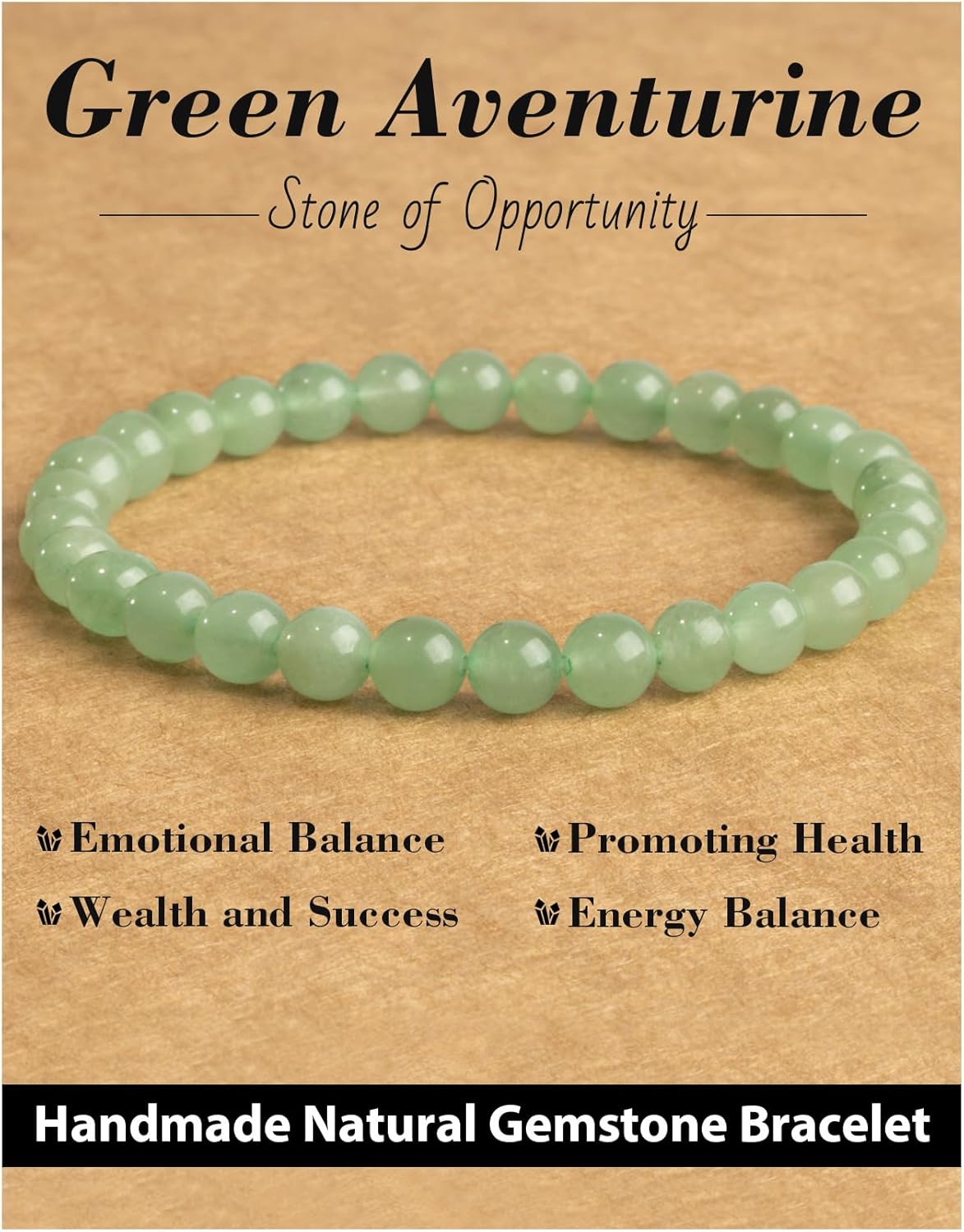 Natural Stone Beaded Stretch Bracelets,Healing Crystals Protection Bracelet,Spiritual Jewelry Gifts for Women & Men,Replacement Beads Included
