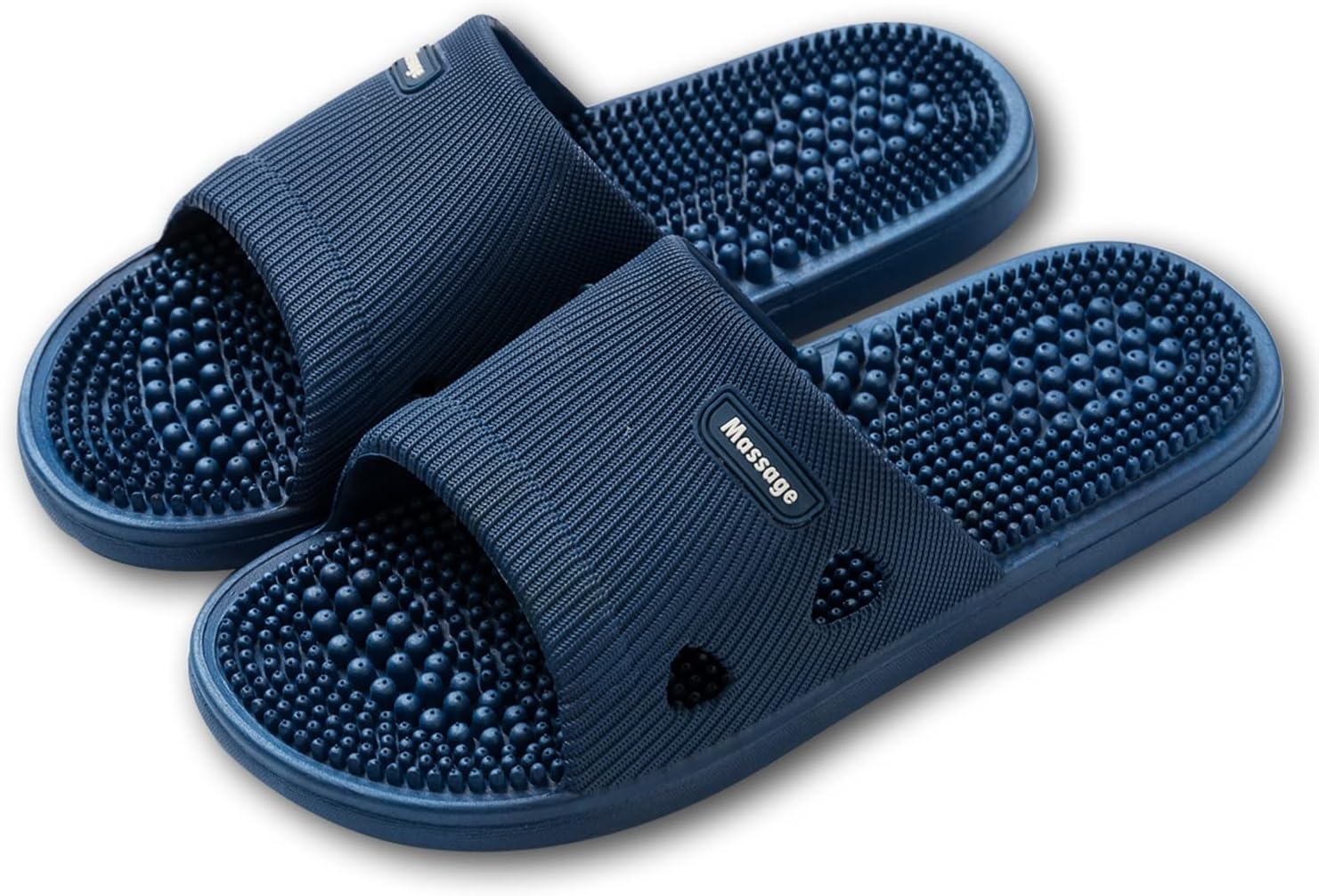 HQSLPS Massage Slippers Acupressure Foot Open Toe Reflexology Sandals Relief Neuropathy Arthritis Plantar Foot Pain Plantar Fasciitis Slippers Women Men Indoor Non-Slip for Bath Shower, Blue, 9-9.5