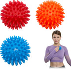3PCS Spiky Massage Balls Set for Back, Feet, Hands, Muscles, Soft Spiked Massager Rollers for Plantar Fasciitis Relief, Myofascial Release, Acupressure and Stress Relief，2.7 Inch