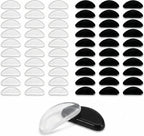 30 Pairs Glasses Nose Pads, D-Shaped Silicone Anti-Slip Nose Pad Stickers for Eyeglasses & Sunglasses, Soft Adhesive Nose Pieces, 15 Clear + 15 Black, 0.8" x 0.4" x 0.04"