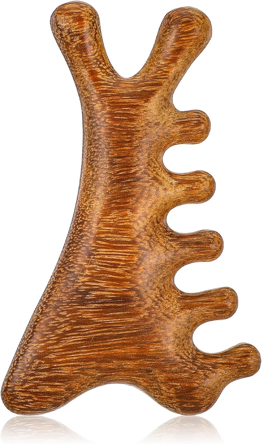 Mabor Sandalwood Scalp Massager Comb – Natural Wooden Gua Sha Tool for Head, Neck & Face Care, Relaxing Hair & Skin Massage