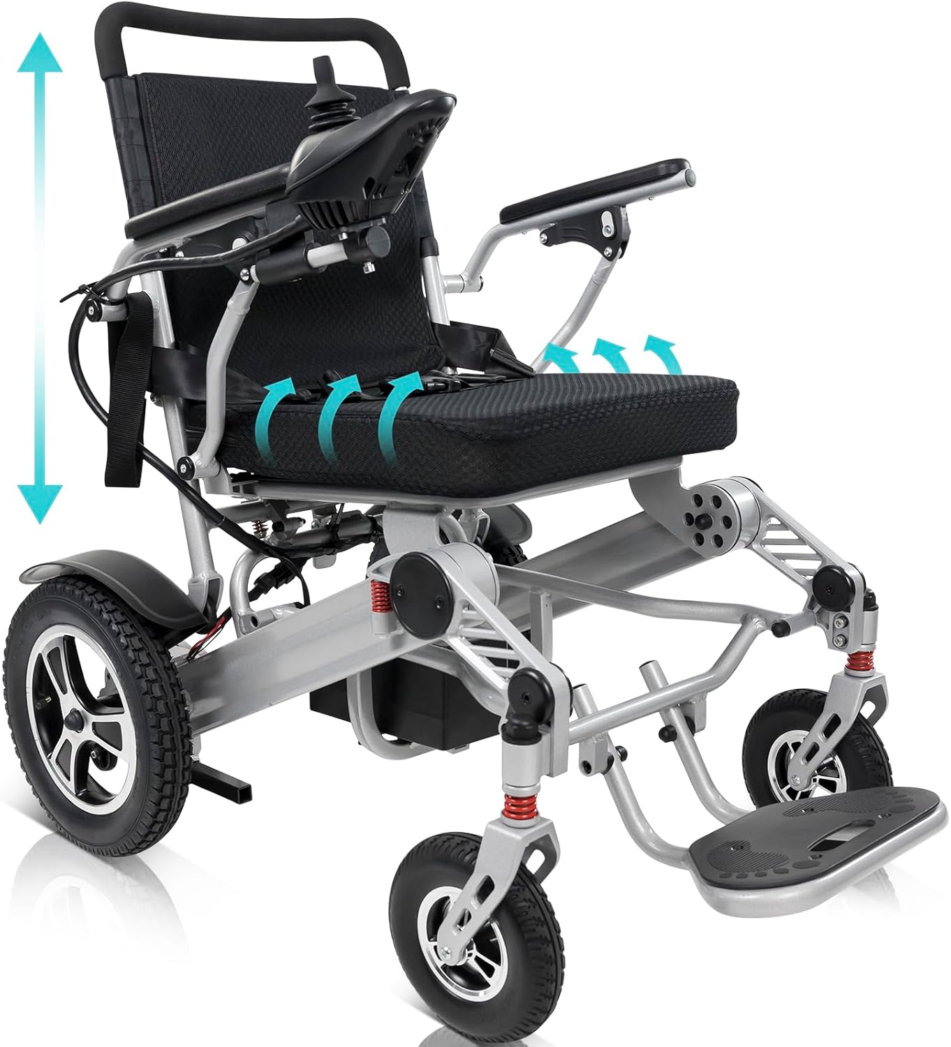 Vive Mobility Folding Electric Wheelchair for Adults - Foldable Scooter Wheelchair - Accessories, Folding Power, Motorized, All Terrain Transport Travel Mobility Aid, Lightweight, Heavy Duty