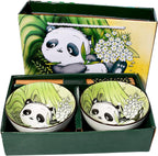 Cute Panda Rice Bowls and Chopsticks set, Ceramic Rice Bowls for Dessert Soup Rice As A Good Gift (2 pieces)