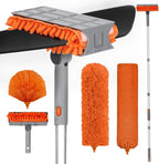 Ceiling Fan Cleaner Duster with 72‘’ Extendable Long Handle Cleaning Duster Kit, Reusable Chenille & Microfiber Mop Head for High Ceiling Fan Blade Wall Blinds Cobweb