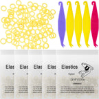 500 Pcs Orthodontic Elastic Rubber Bands, 3.5 Ounces Heavy Dental Rubber Traction Bands, Free Elastic Placer for Braces (3/16",Rabbit)