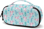 Insulin Storage Bag Pink Axolotl Star Print Travel Carrying Bag with Side Handle Diabetic Medication Cooler Bags Travel Case for Insulin Pens