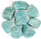 1.1lb Bulk Raw Amazonite Stone Rough Crystal-Natural Raw Stones Crystal for Tumbling, Cabbing, Fountain Rocks, Decoration,Polishing, Wire Wrapping, Wicca & Reiki Crystal Healing