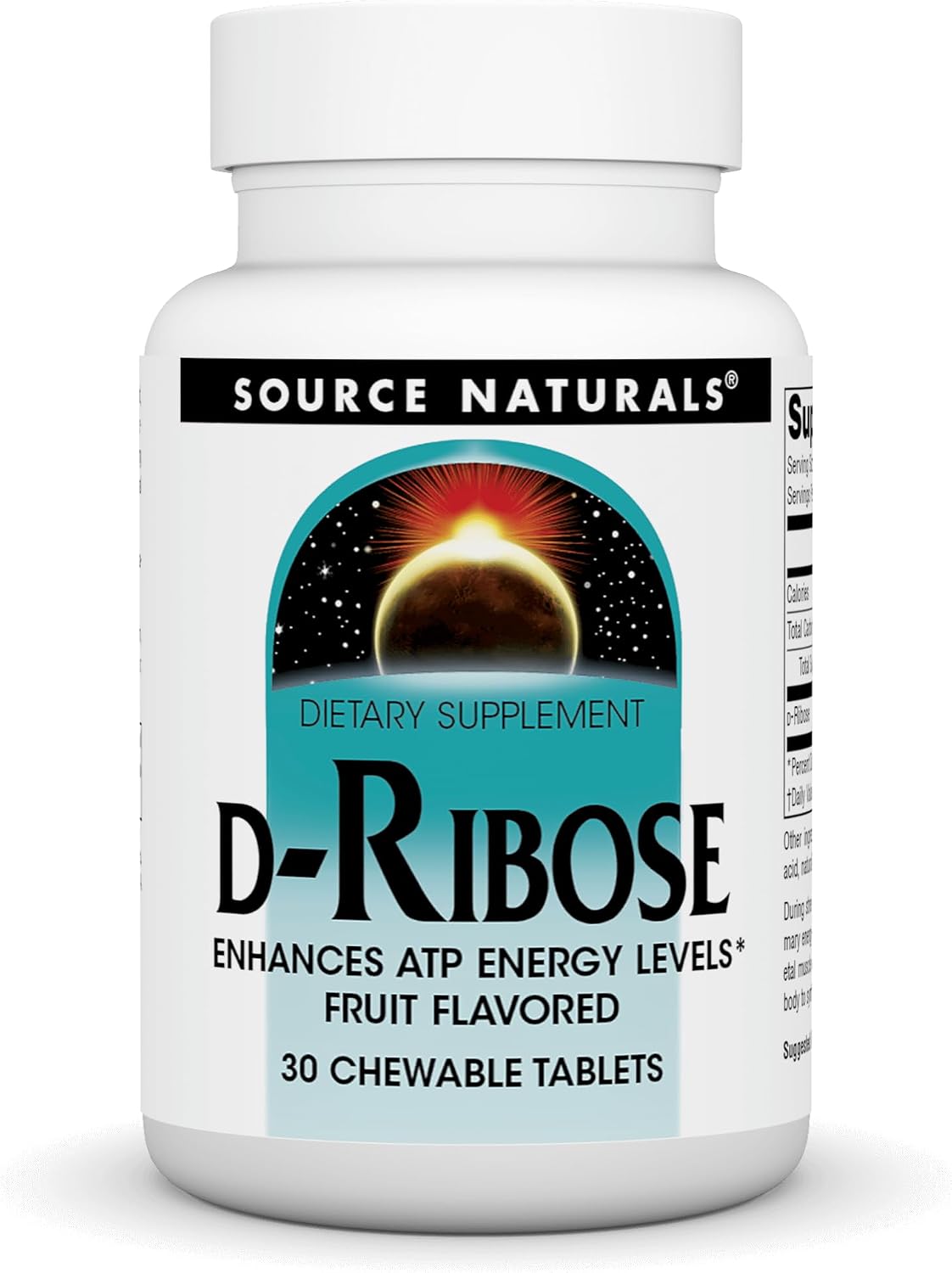Source Naturals D-Ribose 1000 Mg Fruit Tablet, 30 Count