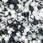 Sprinkles for Cake Decorating Edible Cake Decorations Fancy Soccer Sprinkles, Black and White Cake Cupcake Decorations Ice Cream Toppings for Cupcake Decorating