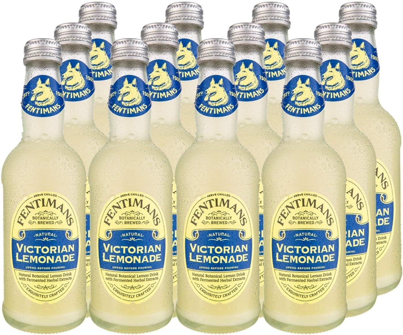 Fentimans Sparkling Victorian Lemonade - Lemon Sparkling Water, Great Over Ice or as Mixer, All Natural Ingredients, Craft Soda, Botanically Brewed - 9.3 Fl Oz (Pack of 12)