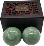2" Greenish Stone Baoding Balls,Hand Exercise Tool