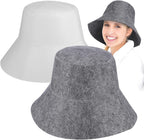 Felt Sauna Hat 2 Pack Heat Resistant Soft Steam Cap for Men Women Bathing Spa Accessories Lightweight Comfortable