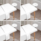 4 Sets Premium Microfiber Massage Table Sheets Set, 3 Piece Set Soft Massage Table Cover, Ultra-Light Massage Sheets Sets Include Flat Sheet, Fitted Sheet, and Fitted Face Rest Cover, White
