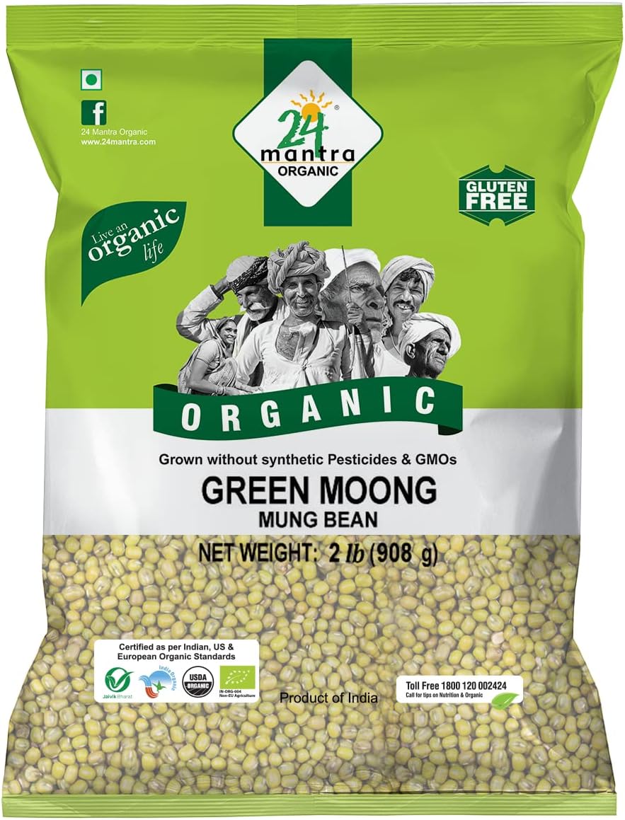 24 Mantara 24 Mantra Organic Green Moong - 2 Lb,, ()