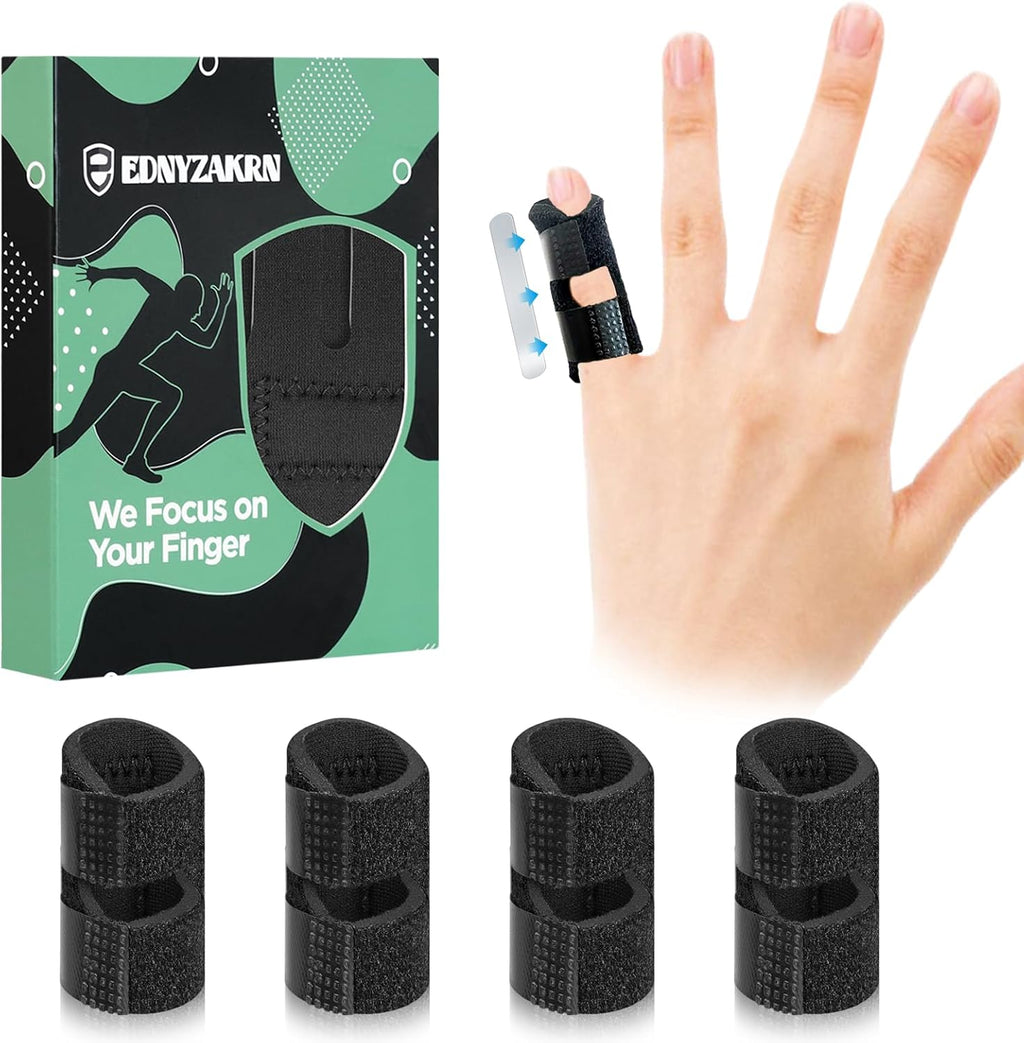4 Pack Pinky Finger Splint, Small Finger Brace for Trigger Finger - Broken - Arthritis - Straightening for Index - Middle - Ring