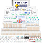 MFASCO First Aid Kit Refill Pack - Complete 200+ Items for Small to Medium Boxes - Bandages, Gauze, Antiseptics - Quality Supplies - Assembled in USA - Compact, 2 Pounds - 10 x 7 x 3 inches