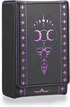 JUXYES PU Leather Tarot Card Protective Case, Moon Pattern Design Tarot Deck Storage Pouch, Tarot Card Holder Tarot Pouch Bag for Playing Cards and Standard Size Tarot Cards Tarot Deck