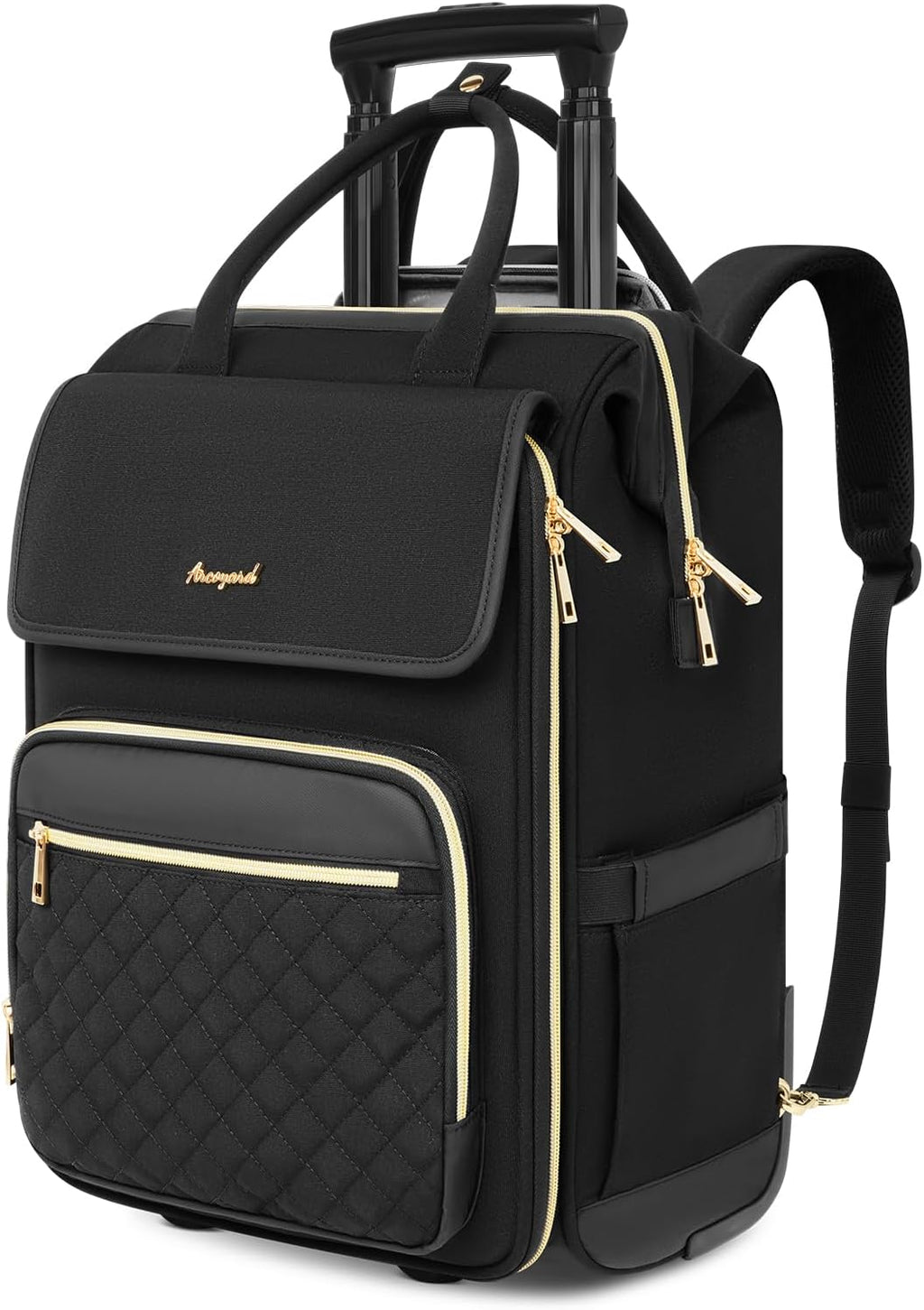 Arcoyard Rolling Backpack for Women, Travel Rolling Laptop Backpack with Wheels, Vertical & Horizontal Storage 2 In 1, Flip-Top Design, Water-Resistant Overnight College Underseat Carry on Luggage