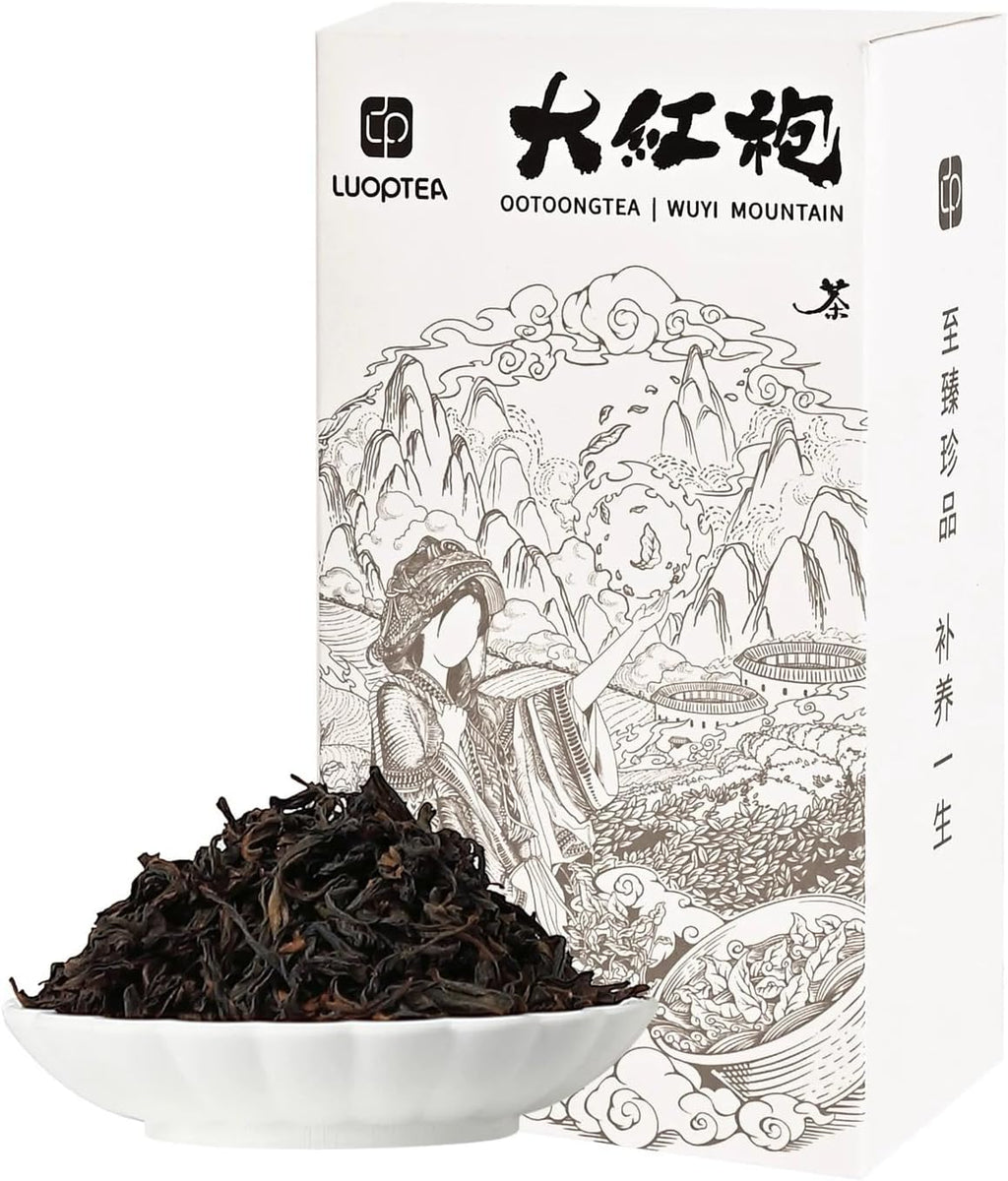 luoptea Da Hong Pao Rock Oolong Tea with Floral Aroma- Handcrafted Premium Oolong Loose Leaf from our Own Family Tea Garden in Wuyi Mountain, China -Handpicked & Charcoal Roasted for Rich（150g）