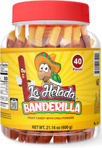 La Helada Banderilla Tamarindo/Tamarind Straw Candy 40 Count Jar