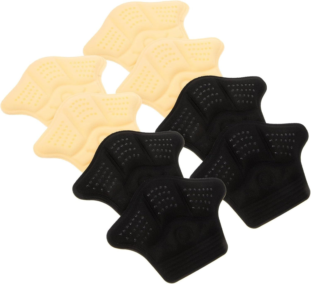 4 Pairs Shoe Heel Inserts and Heel Grips Set Anti-Slip Cushions for Loose Shoes Thick and Thin Beige and Black Pads Comfortable