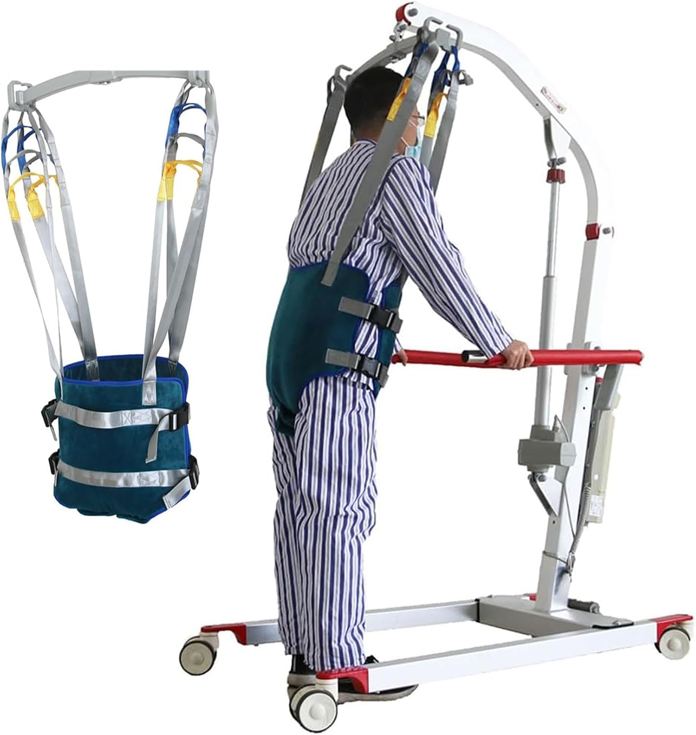 Patient Lift Sling, Rehabilitation Assisted Standing and Walking Transfer Machine Spreader and Sling, Full Body Medical Slings, for Disabled Patients/Old People(Medium)