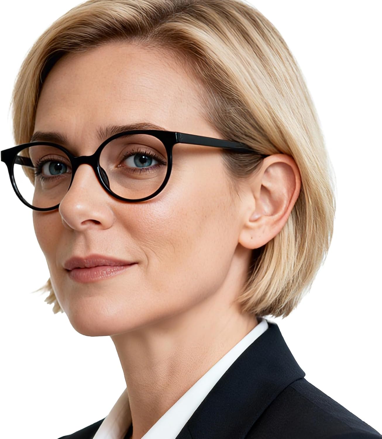 OCCI CHIARI Blue Light Reading Glasses Women Computer Round Readers for Petite Face