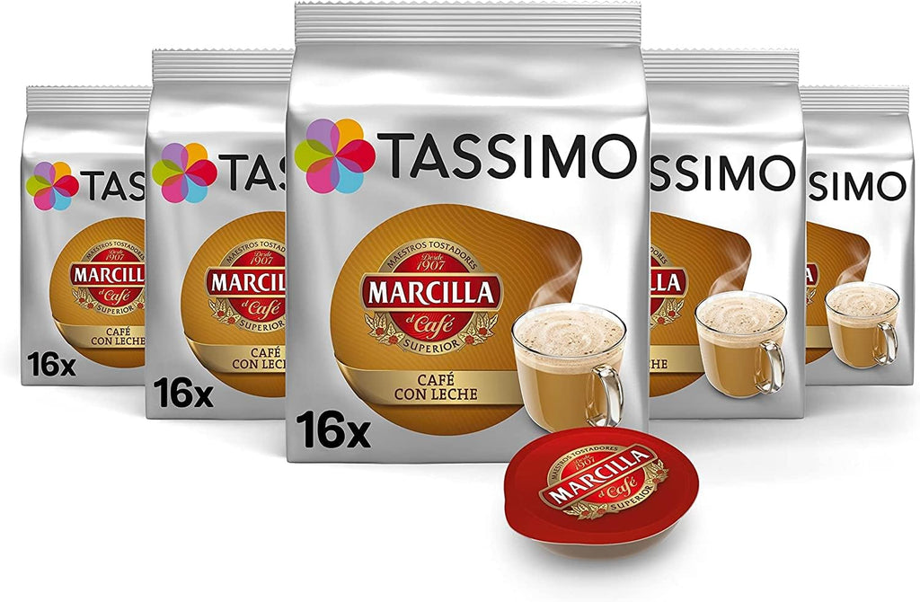 Tassimo Marcilla Café con Leche 16 T-discs - Pack of 5 (80 Servings)