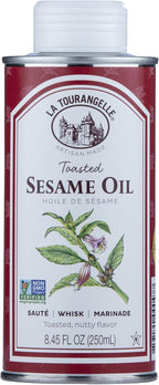 La Tourangelle, Toasted Sesame Oil, Great for Cooking, Add to Noodles, Stir-Fry, Vegetables, Vinaigrettes, and Marinades, 8.45 Fl Oz