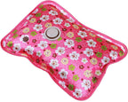 Electric Hot Water Bottle Flower Pattern Stomach Warmer Sealed Leakproof Hand Warmers Rechargeable Hot Water Bag for Period Cramps, Neck, Back, Shoulder Pain Relief US Plug Electric Bo