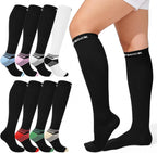 8 Pairs Compression Socks for Women Men Nurses L/XL(15-20mmhg) Easy on Knee High Compression Socks Providing Support