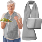 Wanheart Reversible Adult Bib Scarf for Women Men, Washable Dignified Clothing Protector for Eating, Dining Scarf for Elderly