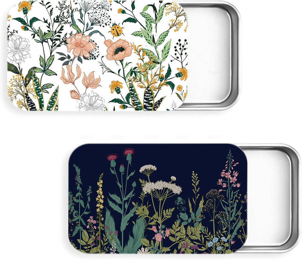 2Pack Travel Floss Picks Case, Refillable Portable Floss Pick Holder and Dispenser, Small Tin Box Containers.