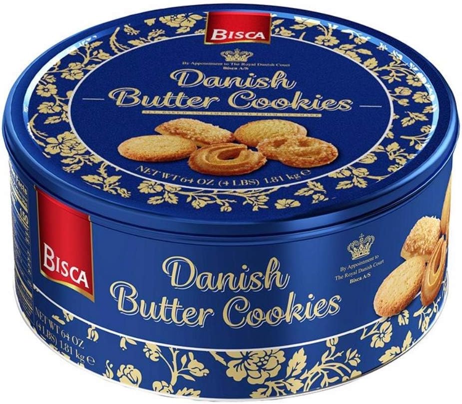 Bisca Danish Butter Cookies 64 oz (1 Tin)