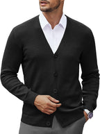 COOFANDY Men's V Neck Cardigan Sweater Casual Lightweight Button Down Knitted Cardigan Sweater