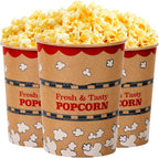 CUSINIUM 32 oz 25-Pack Kraft Popcorn Buckets - Large Popcorn Tubs
